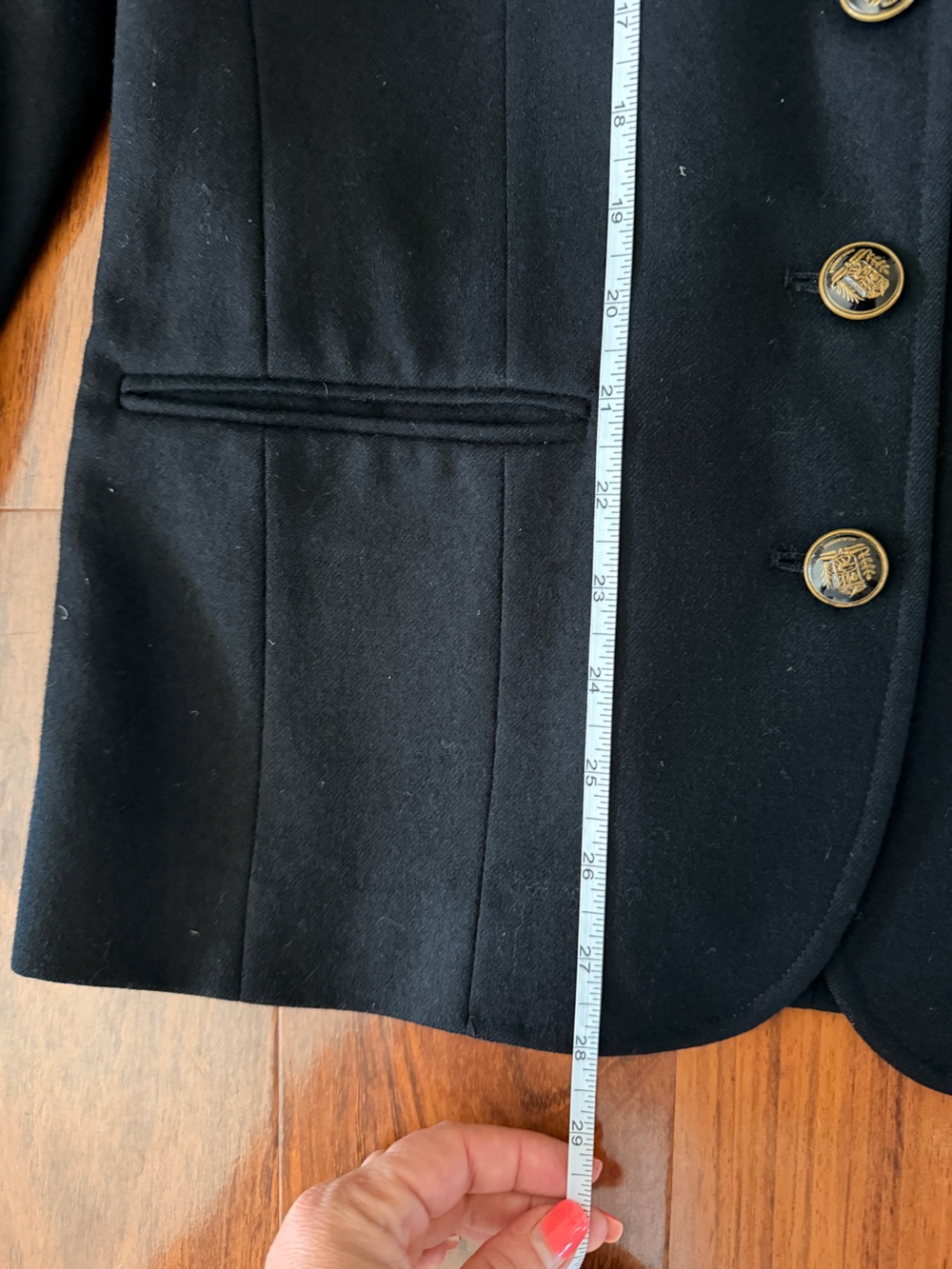 Vintage Pendleton 100% Virgin Wool Black Blazer Gold Buttons Lined USA Size 6 - Picture 14 of 14